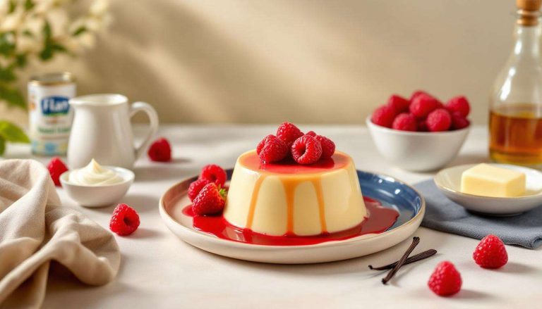 Le flan ultra fondant au coulis surprise : recette chic et facile