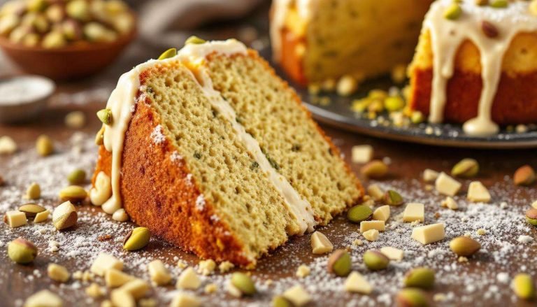 Le gâteau chocolat blanc–pistache difficile à oublier